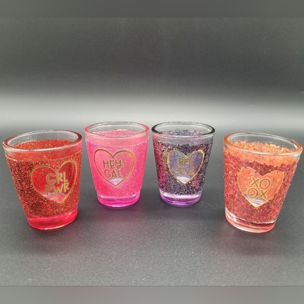 Glittery Graphic Shot Glasses Set of 4​​​